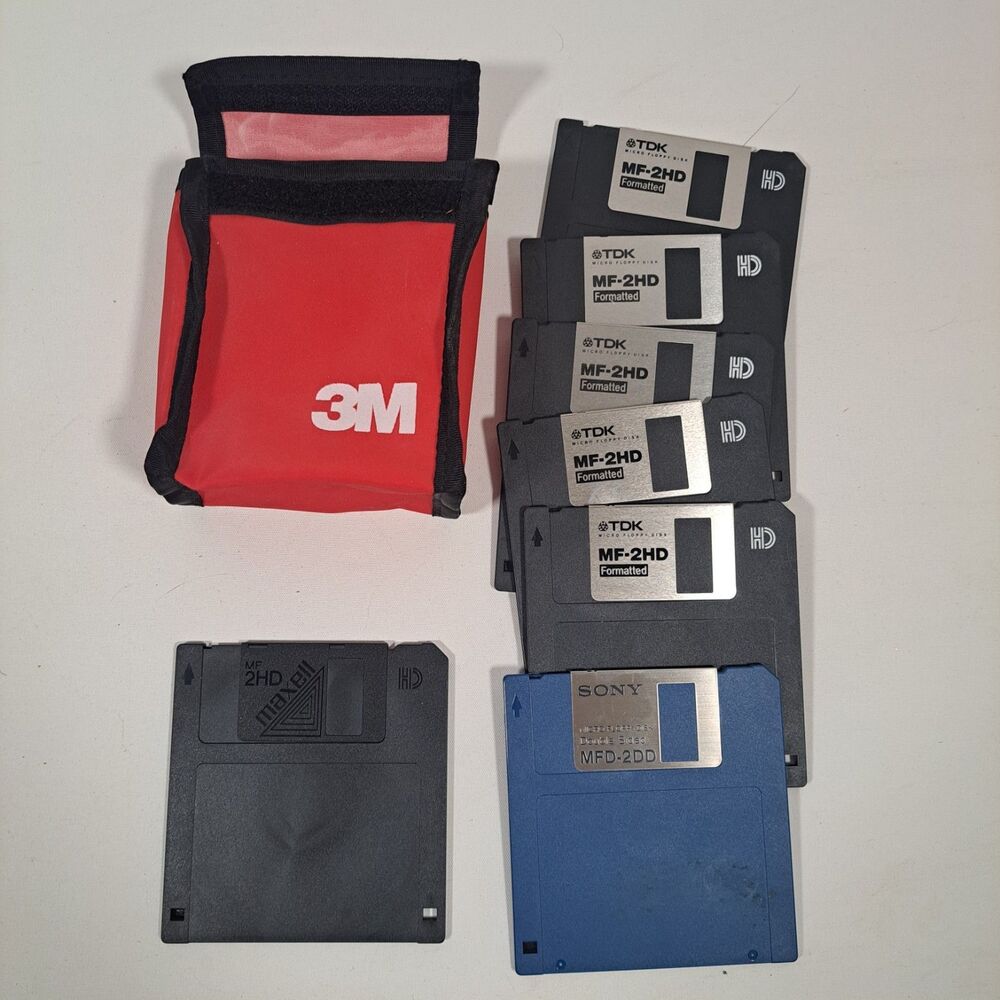 3M Red Soft Velco Floppy Disk Diskette Sony TDK Maxelle 7 Used